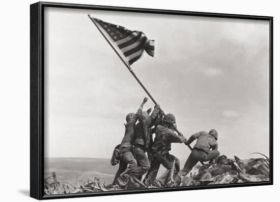 Flag Raising on Iwo Jima, c.1945-Joe Rosenthal-Framed Art Print