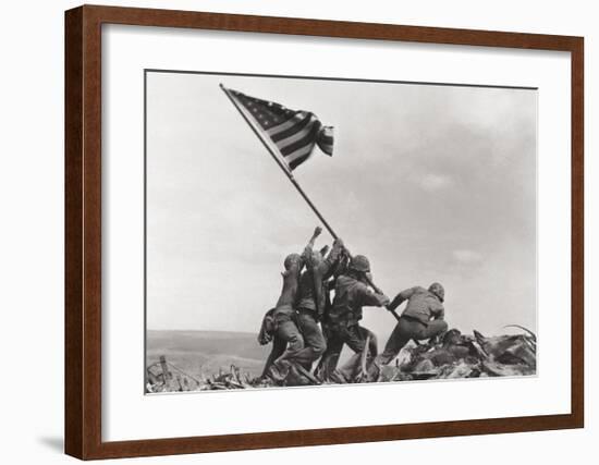 Flag Raising on Iwo Jima, c.1945-Joe Rosenthal-Framed Art Print