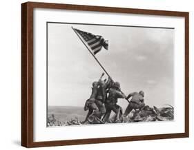 Flag Raising on Iwo Jima, c.1945-Joe Rosenthal-Framed Art Print