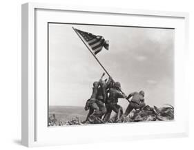 Flag Raising on Iwo Jima, c.1945-Joe Rosenthal-Framed Art Print