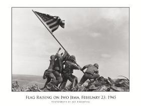 Flag Raising on Iwo Jima, c.1945-Joe Rosenthal-Lamina Framed Art Print