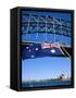 Flag, Sydney Harbour Bridge and Opera House, Sydney, New South Wales, Australia-Fraser Hall-Framed Stretched Canvas