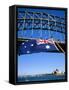 Flag, Sydney Harbour Bridge and Opera House, Sydney, New South Wales, Australia-Fraser Hall-Framed Stretched Canvas