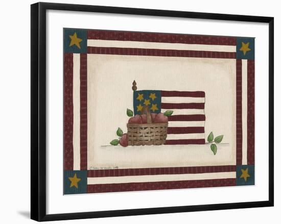 Flag with Basket of Apples-Debbie McMaster-Framed Giclee Print