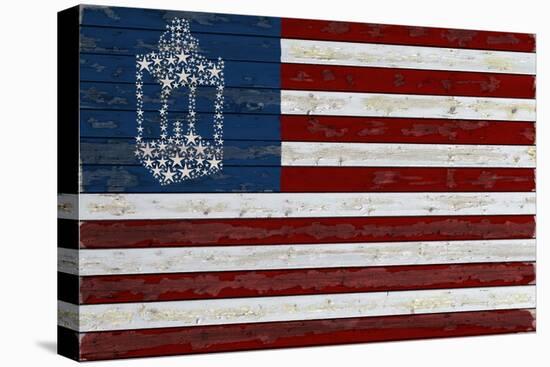 Flag with Paul Revere's Lantern-Lantern Press-Stretched Canvas