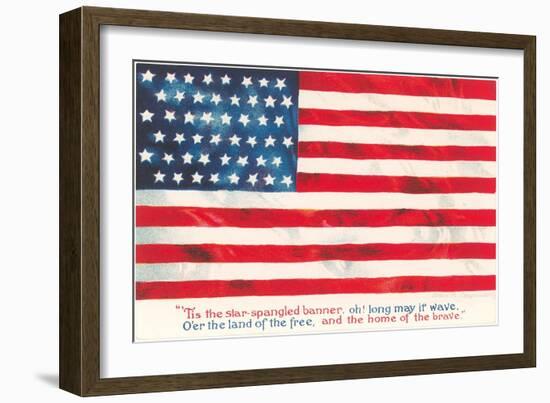 Flag with Poem-null-Framed Art Print