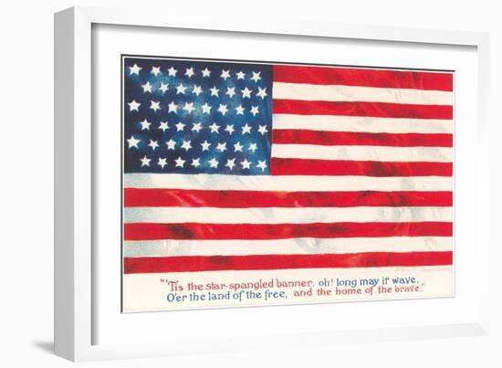 Flag with Poem-null-Framed Art Print