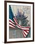 Flag with Purple Flowers-unknown Chiu-Framed Art Print