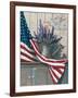 Flag with Purple Flowers-unknown Chiu-Framed Art Print