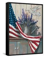 Flag with Purple Flowers-unknown Chiu-Framed Stretched Canvas