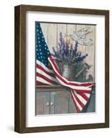 Flag with Purple Flowers-unknown Chiu-Framed Art Print