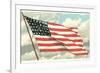 Flag with Sky Background-null-Framed Art Print