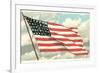 Flag with Sky Background-null-Framed Premium Giclee Print