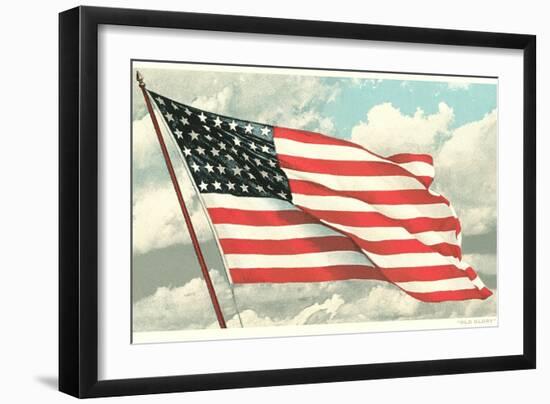 Flag with Sky Background-null-Framed Art Print