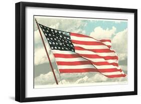 Flag with Sky Background-null-Framed Art Print