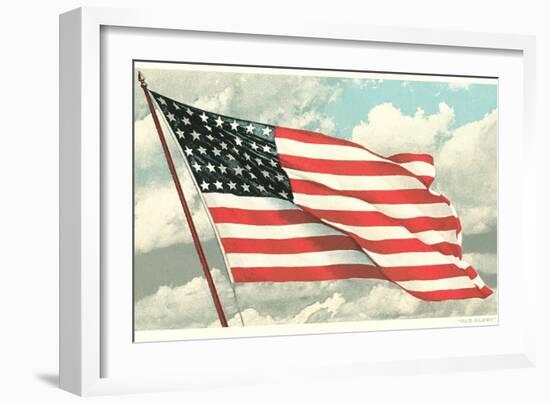 Flag with Sky Background-null-Framed Art Print