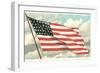 Flag with Sky Background-null-Framed Art Print