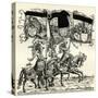 Flagbearers on horseback-Hans Burgkmair-Stretched Canvas