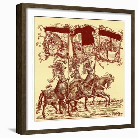 Flagbearers on horseback-Hans Burgkmair-Framed Giclee Print