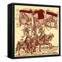 Flagbearers on horseback-Hans Burgkmair-Framed Stretched Canvas