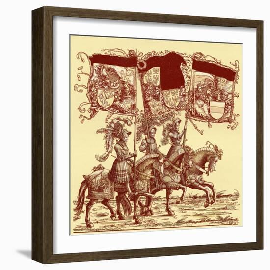 Flagbearers on horseback-Hans Burgkmair-Framed Giclee Print