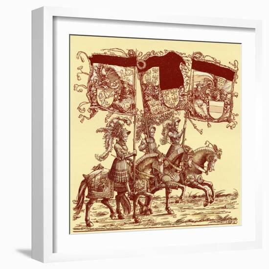 Flagbearers on horseback-Hans Burgkmair-Framed Giclee Print