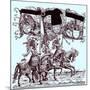 Flagbearers on horseback-Hans Burgkmair-Mounted Giclee Print