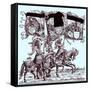 Flagbearers on horseback-Hans Burgkmair-Framed Stretched Canvas