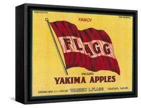 Flagg Apple Label - Yakima, WA-Lantern Press-Framed Stretched Canvas