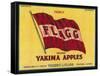 Flagg Apple Label - Yakima, WA-Lantern Press-Framed Stretched Canvas