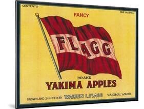 Flagg Apple Label - Yakima, WA-Lantern Press-Mounted Art Print