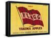 Flagg Apple Label - Yakima, WA-Lantern Press-Framed Stretched Canvas