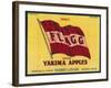 Flagg Apple Label - Yakima, WA-Lantern Press-Framed Art Print