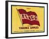 Flagg Apple Label - Yakima, WA-Lantern Press-Framed Art Print