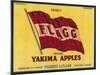 Flagg Apple Label - Yakima, WA-Lantern Press-Mounted Art Print