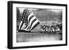 Flagged Raising American Flag on Opening Day, Ebbets Field, Baseball Photo - New York, NY-Lantern Press-Framed Art Print