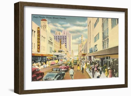 Flagler Street, Miami, Florida-null-Framed Art Print