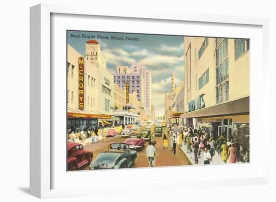 Flagler Street, Miami, Florida-null-Framed Art Print