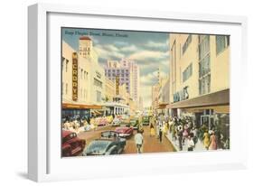 Flagler Street, Miami, Florida-null-Framed Art Print