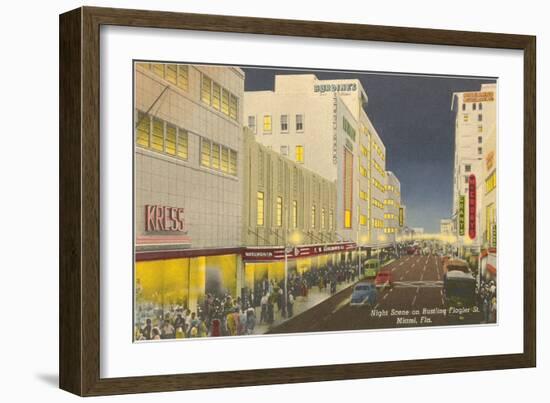 Flagler Street, Miami, Florida-null-Framed Art Print