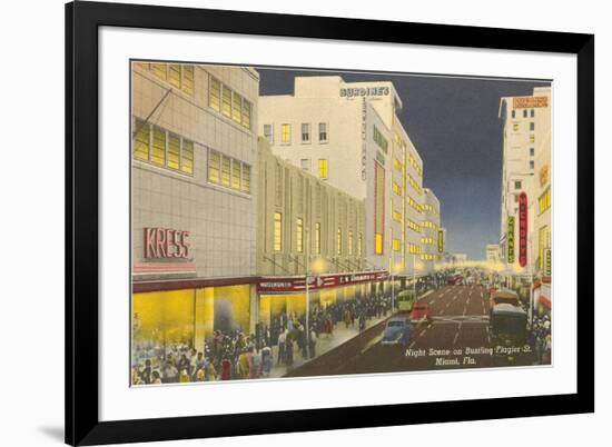 Flagler Street, Miami, Florida-null-Framed Premium Giclee Print