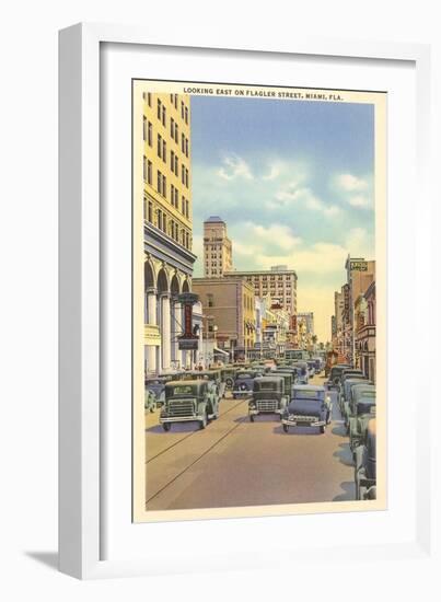 Flagler Street, Miami, Florida-null-Framed Art Print