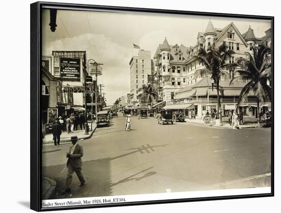 Flagler Street, Miami, May 1924-null-Framed Photographic Print