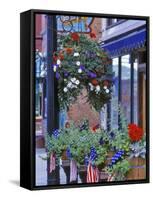 Flags and Flowers, Philipsburg, Montana, USA-Chuck Haney-Framed Stretched Canvas