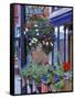 Flags and Flowers, Philipsburg, Montana, USA-Chuck Haney-Framed Stretched Canvas