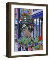 Flags and Flowers, Philipsburg, Montana, USA-Chuck Haney-Framed Photographic Print