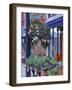 Flags and Flowers, Philipsburg, Montana, USA-Chuck Haney-Framed Photographic Print