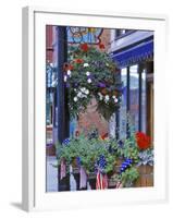 Flags and Flowers, Philipsburg, Montana, USA-Chuck Haney-Framed Photographic Print