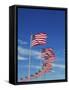 Flags at Washington Monument-David Papazian-Framed Stretched Canvas