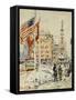 Flags, Columbus Circle, 1918-Childe Hassam-Framed Stretched Canvas